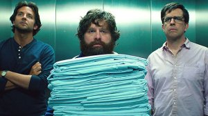Wouldn't be a Hangover movie without a scene in an elevator.